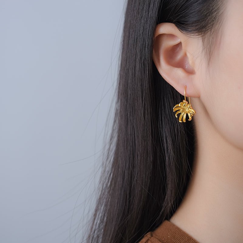 Chrysanthemum Flower - Dangle Earrings