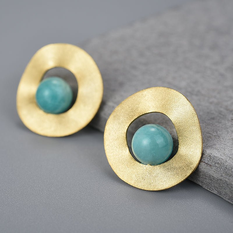 Amazonite Eyes - Stud Earrings