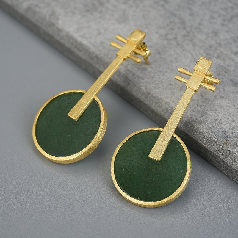 Aventurine Banjo - Dangle Earrings