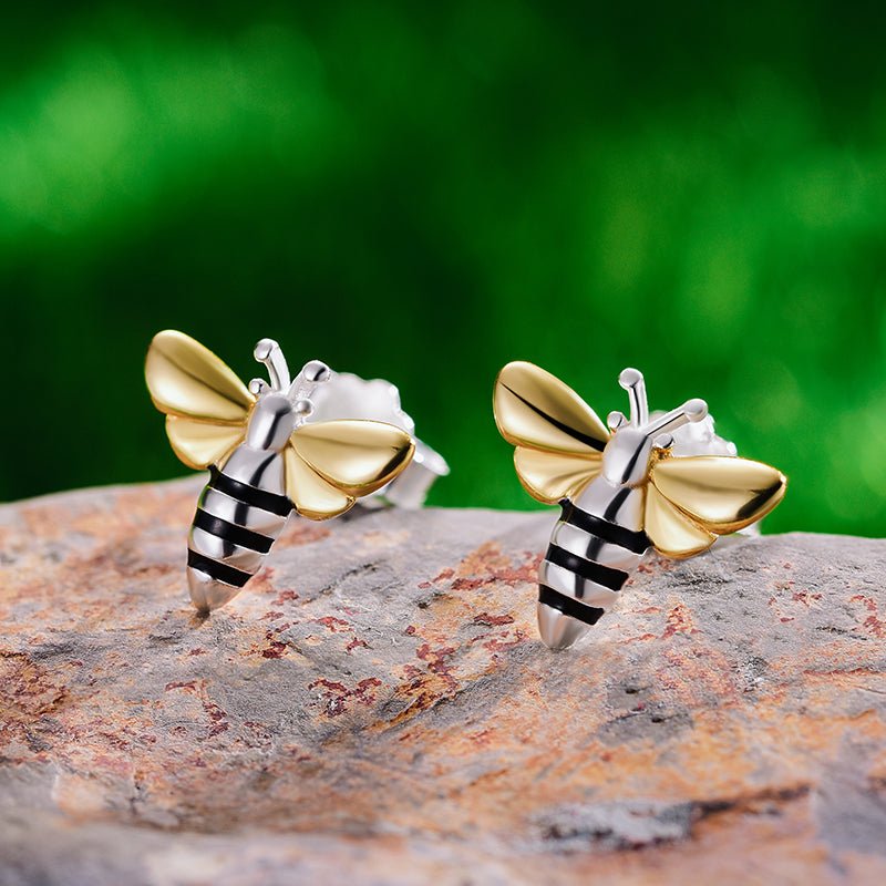 Lovely Honey Bee - Stud Earrings - MetalVoque