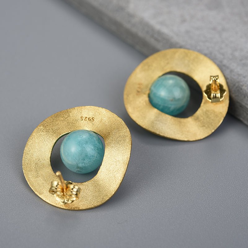 Amazonite Eyes - Stud Earrings