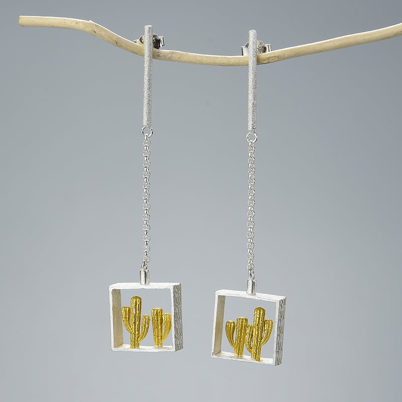 Cactus Cubus - Drop Earrings