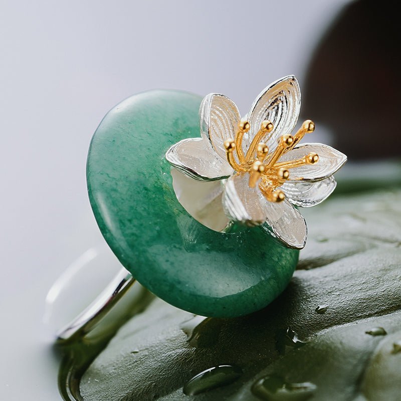 Whispering Lotus - Adjustable Ring - MetalVoque