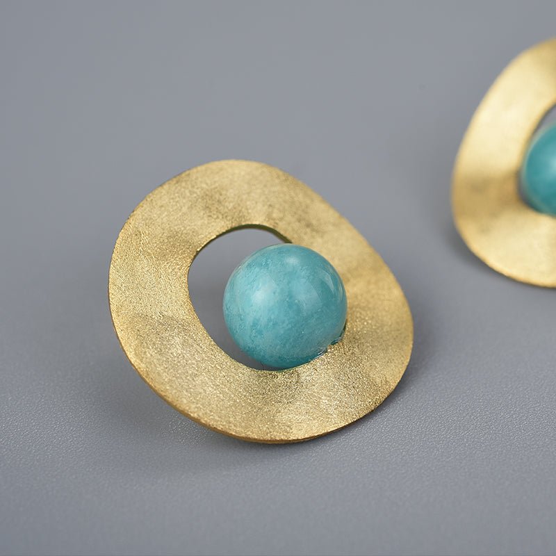 Amazonite Eyes - Stud Earrings