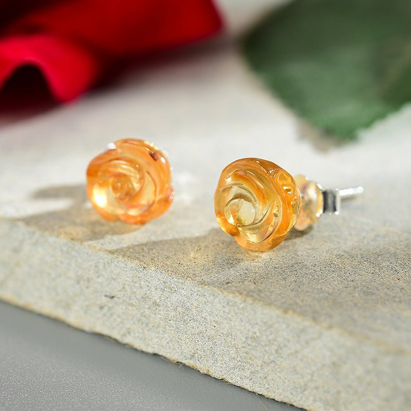 Crystal Rose - Stud Earrings