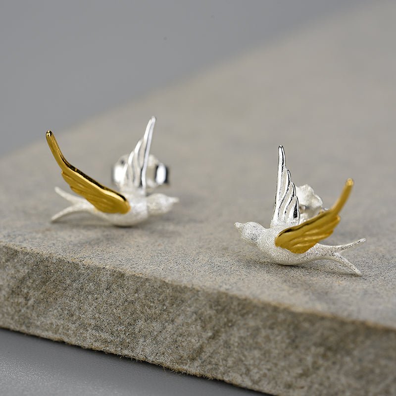 Flying Swallow - Stud Earrings | NEW - MetalVoque