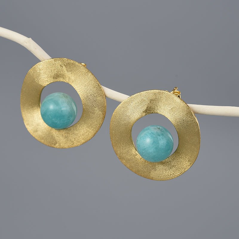 Amazonite Eyes - Stud Earrings