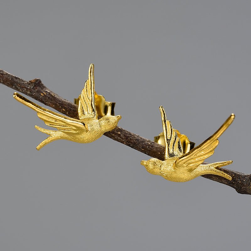 Flying Swallow - Stud Earrings | NEW - MetalVoque