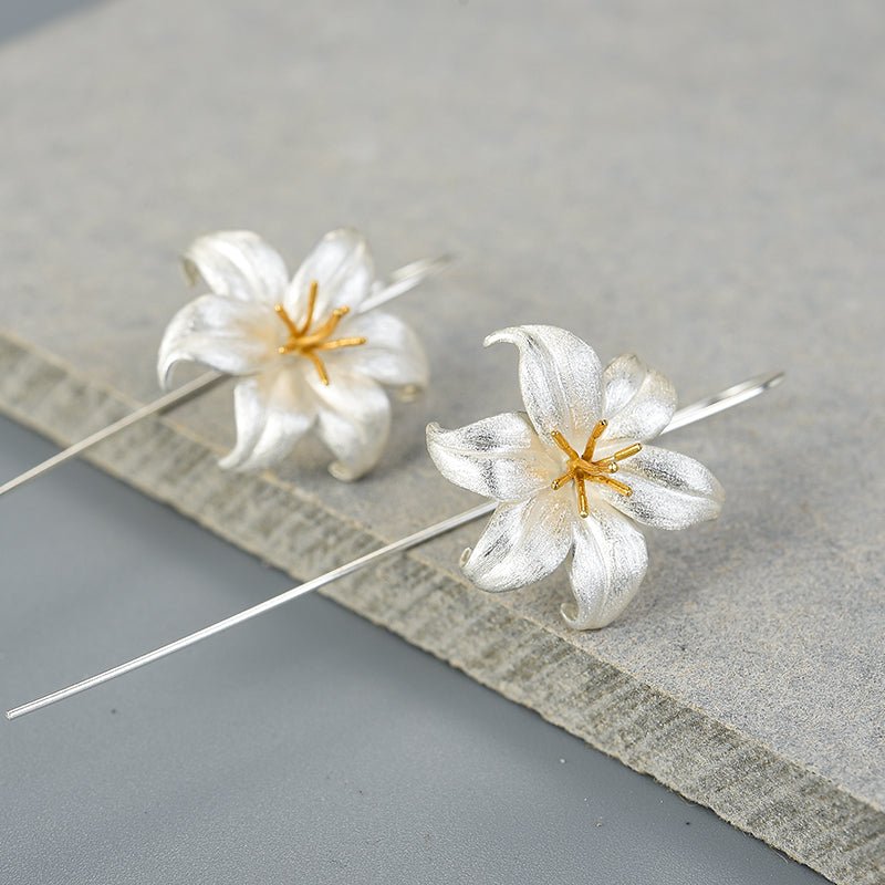 Lily Flower - Dangle Earrings