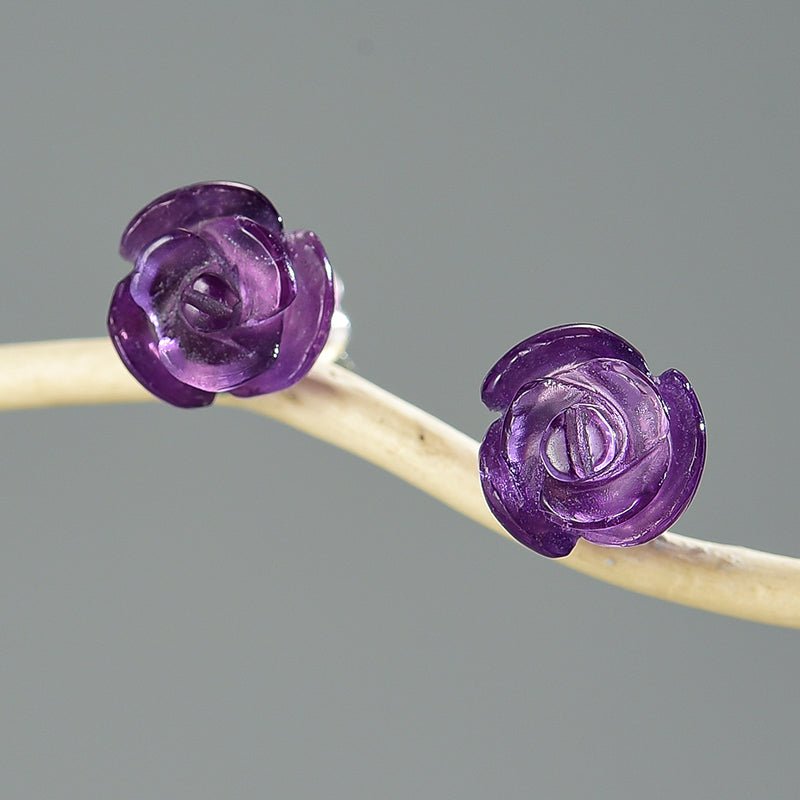 Crystal Rose - Stud Earrings