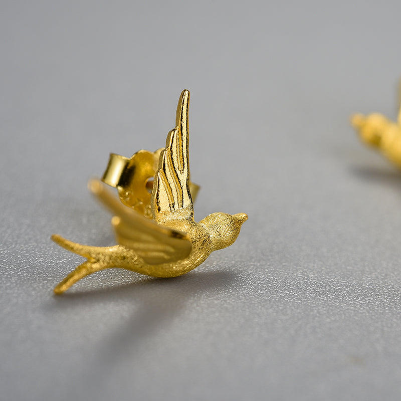 Flying Swallow - Stud Earrings | NEW - MetalVoque