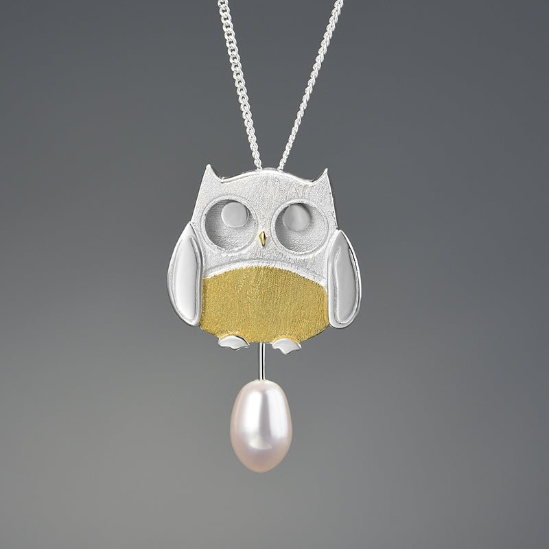 Pearl Owls - Handmade Pendant