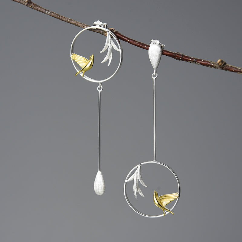 Flying Swallow - Drop Earrings