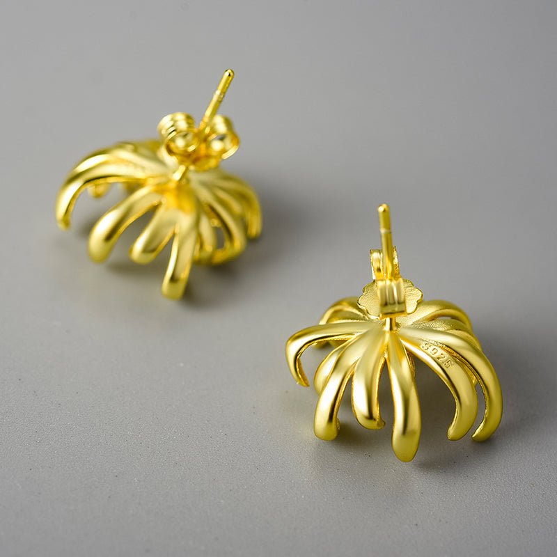 Chrysanthemum Flower - Stud Earrings