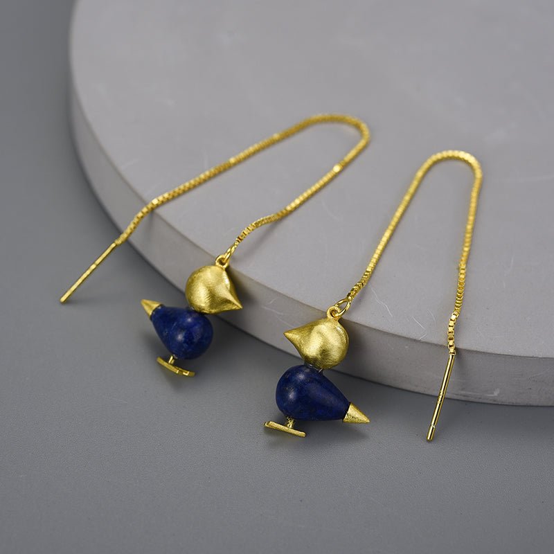 Lapis Birdie - Dangle Earrings