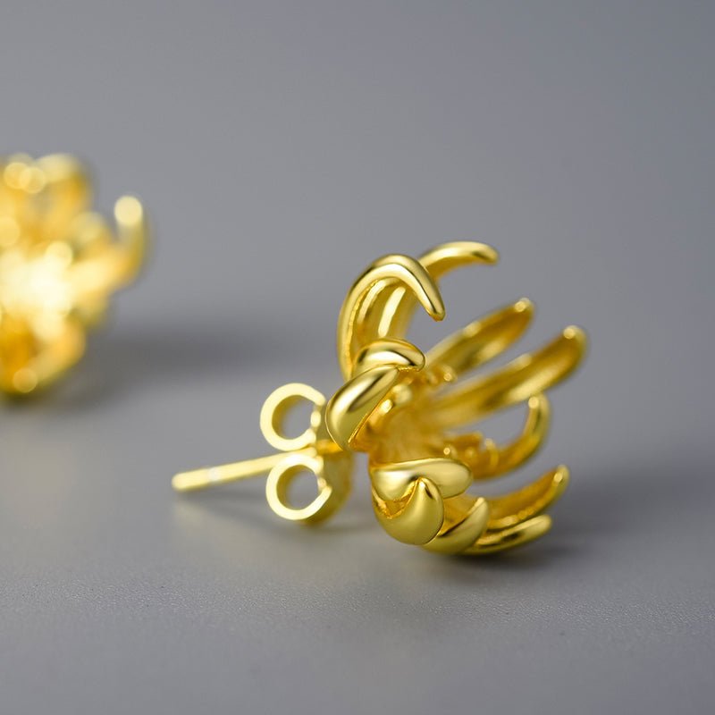 Chrysanthemum Flower - Stud Earrings