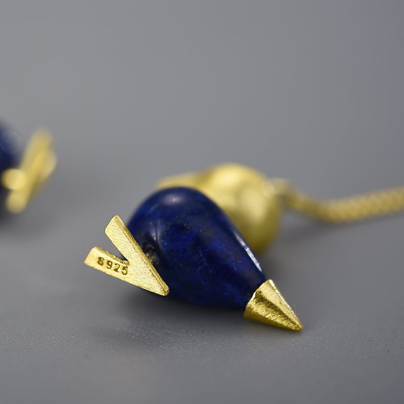 Lapis Birdie - Dangle Earrings