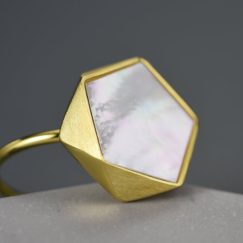 Marble Pentagon - Adjustable Ring