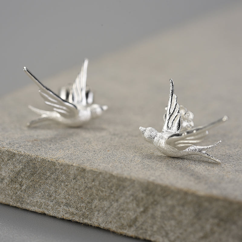 Flying Swallow - Stud Earrings | NEW - MetalVoque