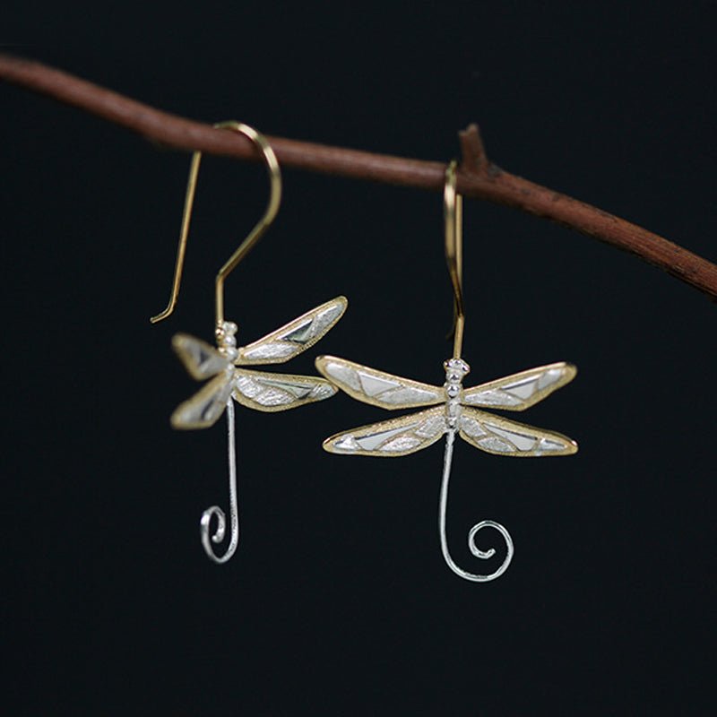 Dragonfly lullaby - Dangle Earrings - MetalVoque