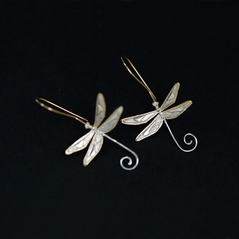 Dragonfly lullaby - Dangle Earrings - MetalVoque