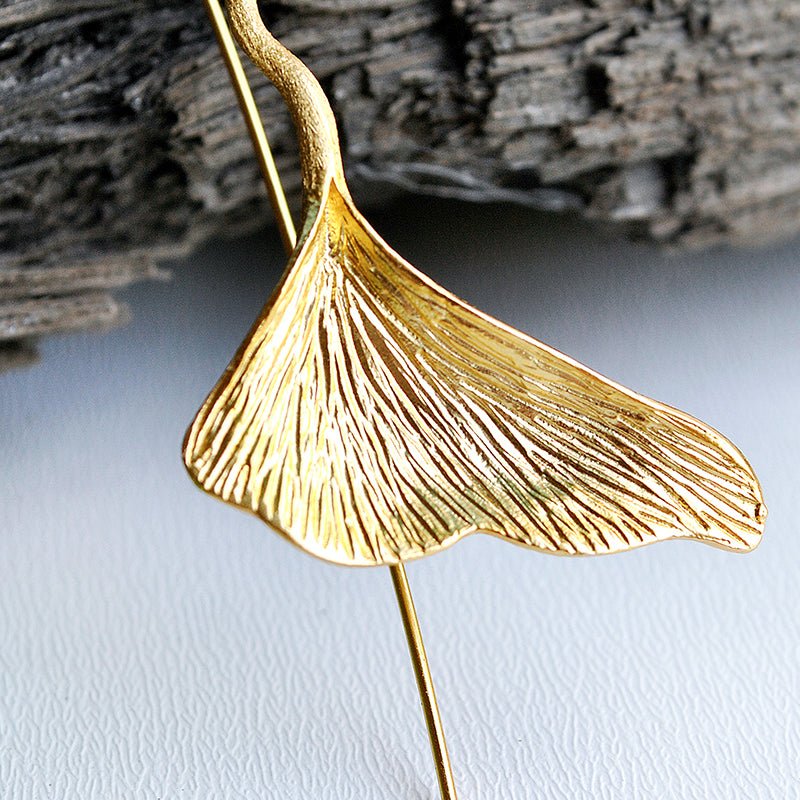 Ginkgo Leaf - Dangle Earrings - MetalVoque