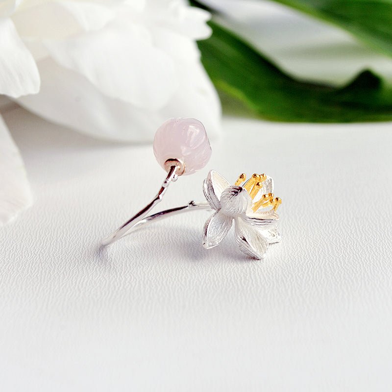 Whispering Lotus - Adjustable Ring - MetalVoque