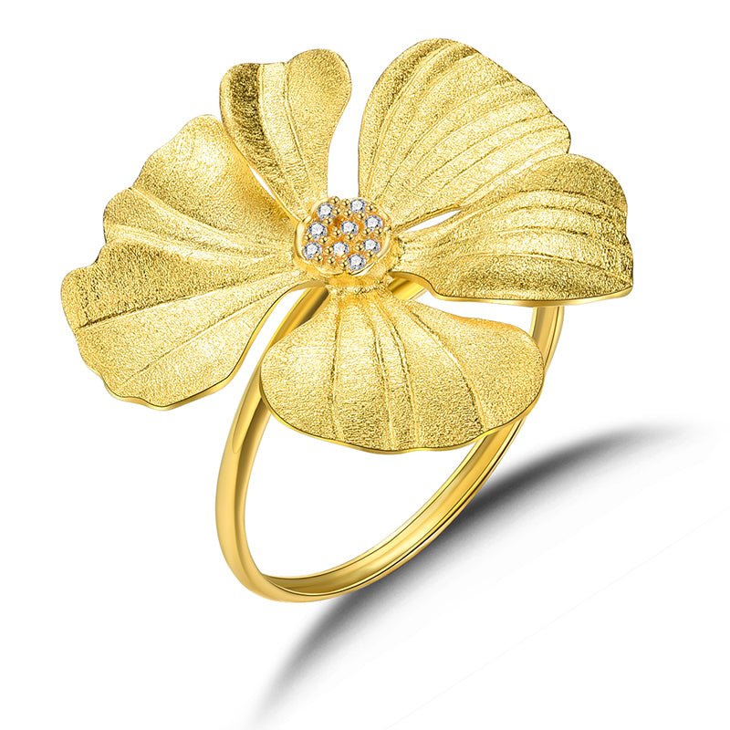 Zircon Peony - Adjustable Ring