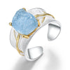 Aquamarine Flower - Adjustable Ring | NEW