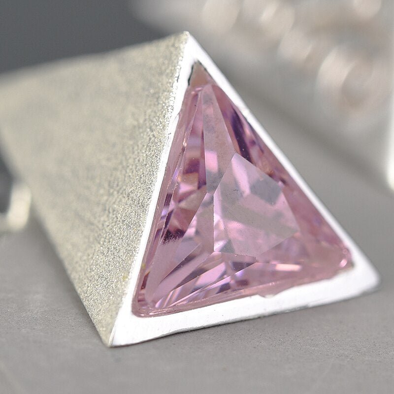 Zircon Pyramid - Stud Earrings