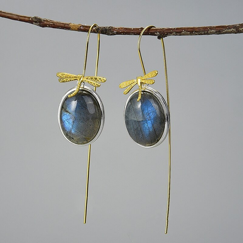 Labradorite Dragonfly - Dangle Earrings | NEW