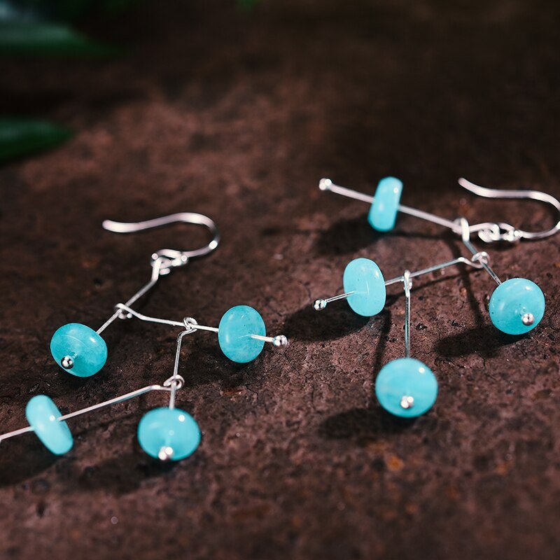 Amazonite Clouds - Dangle Earrings