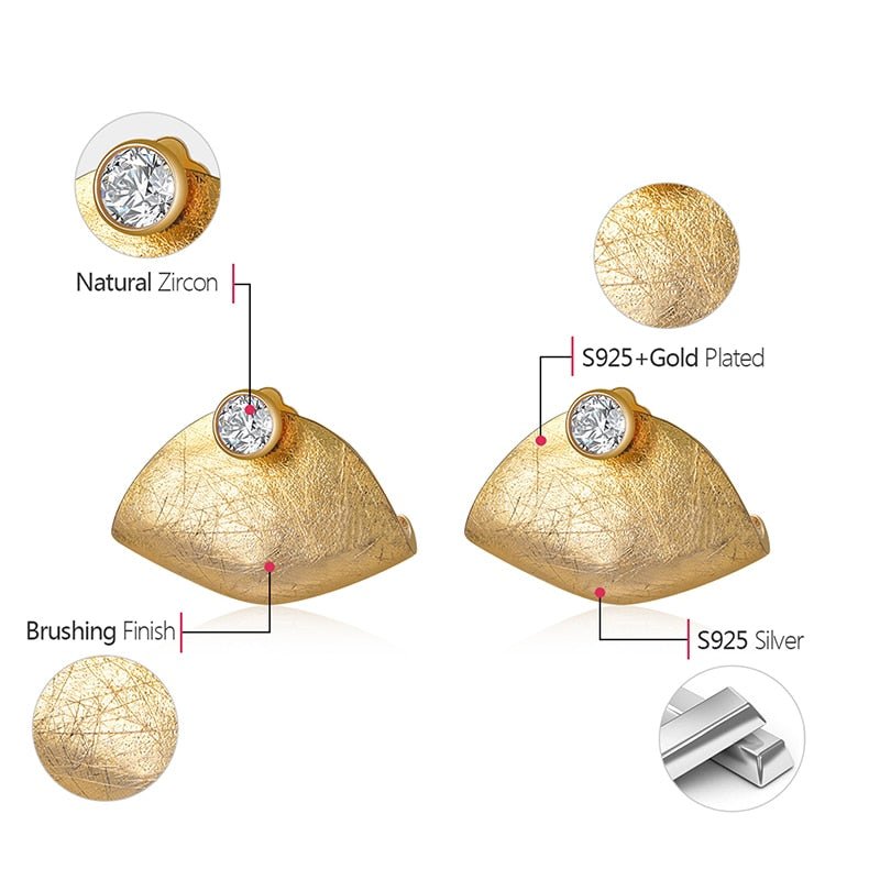 Zirconia Handbag - Stud Earrings