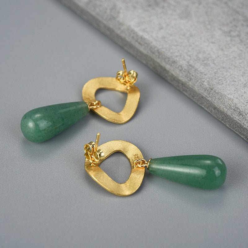 Aventurine Drops - Dangle Earrings