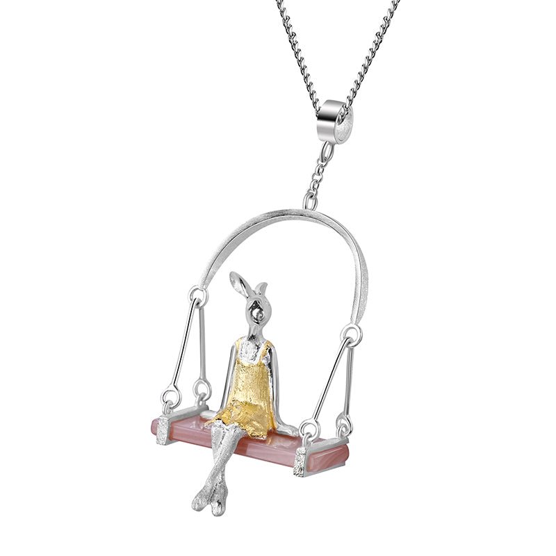 Swinging Bunny - Handmade Pendant - MetalVoque