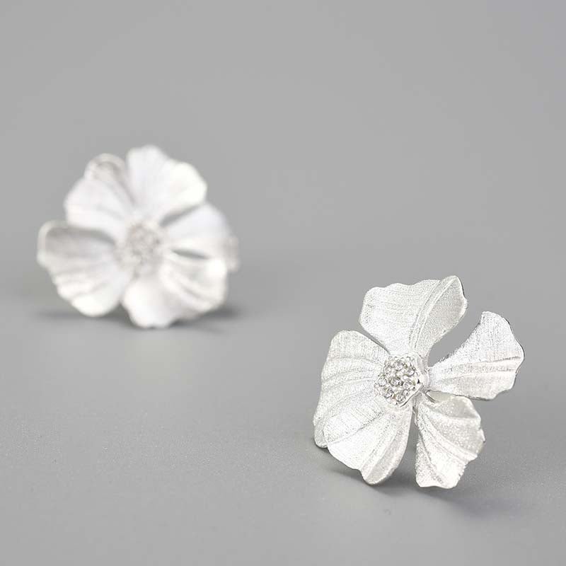 Zircon Peony - Stud Earrings