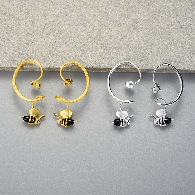 Lovely Honey Bee - Dangle Earrings