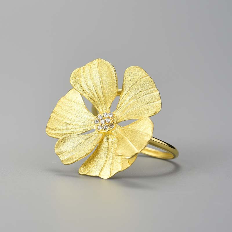 Zircon Peony - Adjustable Ring