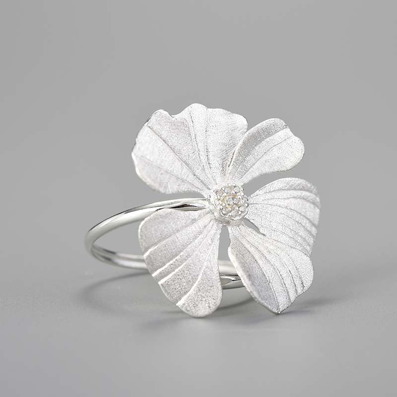 Zircon Peony - Adjustable Ring