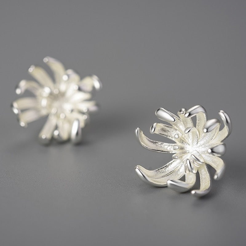 Chrysanthemum Flower - Stud Earrings