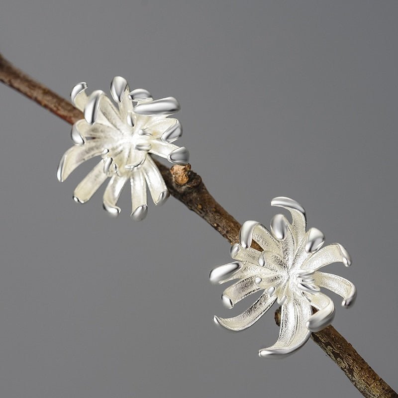 Chrysanthemum Flower - Stud Earrings