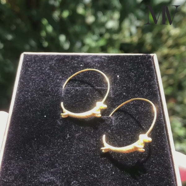 Run Dachshund Run - Hoop Earrings