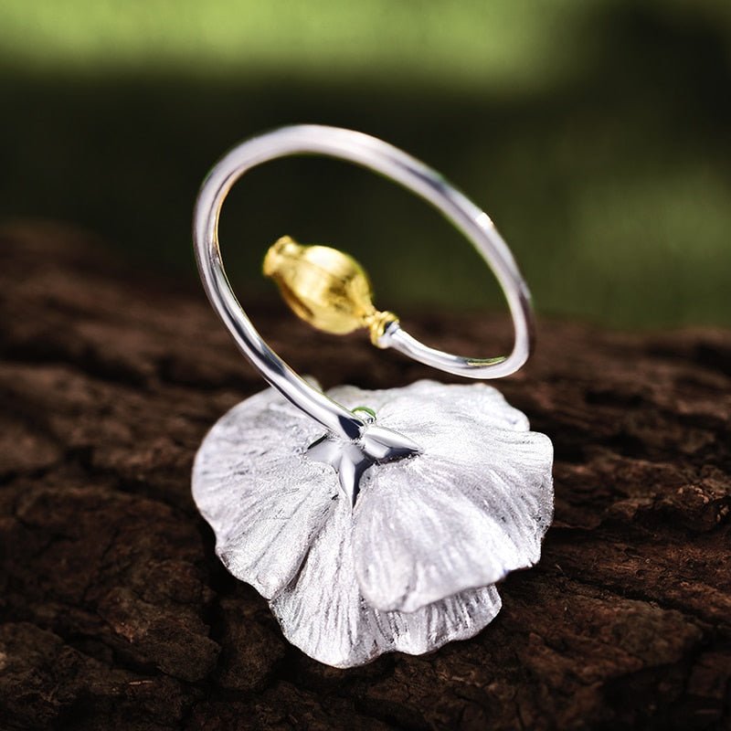 Blooming Poppies - Adjustable Ring - MetalVoque