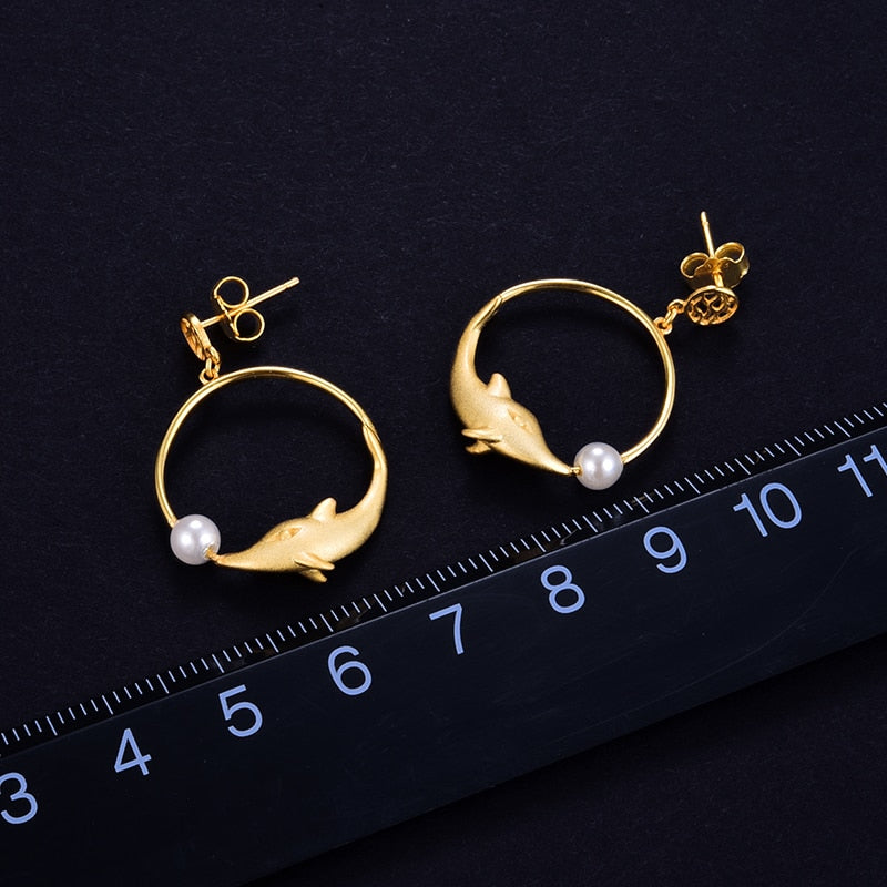 Dolly Dolphin - Dangle Earrings