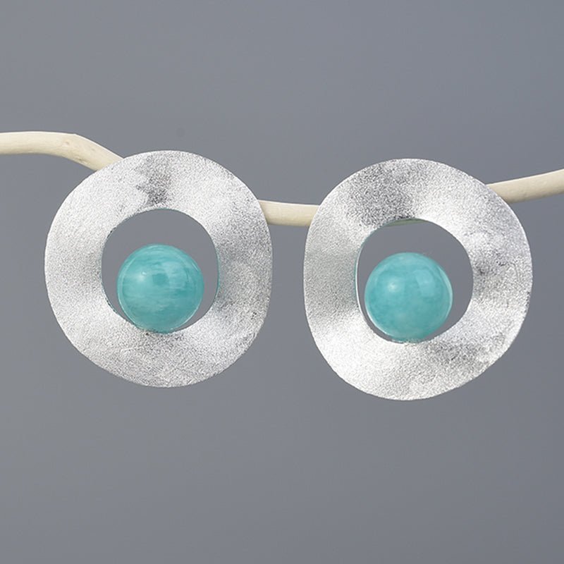 Amazonite Eyes - Stud Earrings