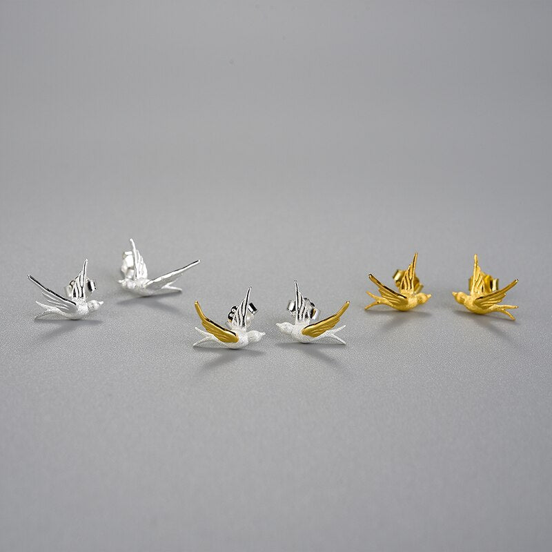 Flying Swallow - Stud Earrings | NEW - MetalVoque