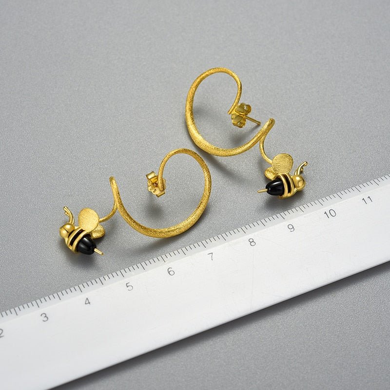 Lovely Honey Bee - Dangle Earrings