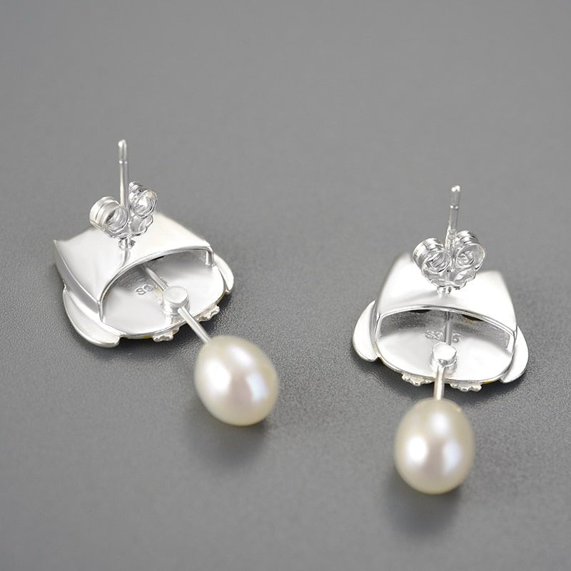 Pearl Owls - Stud Earrings