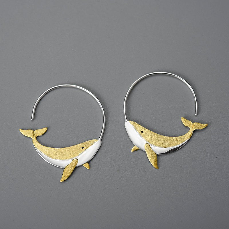 Wandering Whale - Hoop Earrings