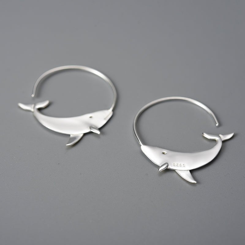 Wandering Whale - Hoop Earrings